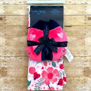 Cynthia Rowley Decorative Ladybug Pillow & Throw Set NWT